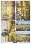 Papier Decoupagepapier zeitgenössische Malerei, idyllische Landschaften*Бумага Декупаж современная живопись, идиллические пейзажи*Papel Decoupage pintura contemporánea, paisajes idílicos