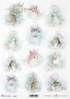 Shabby Chic, akwarele, wiosna, Wielkanoc, zwierzęta wielkanocne, pastelowe kolory*Shabby Chic, watercolours, spring, Easter, Easter animals, pastel colours