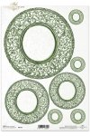 talerz, talerze, ornament, ornamenty, dekor, dekory, R107, plates, ornamentation, decoration, placa con adornos verdes decorativos , Teller mit dekorativen grünen Ornament 