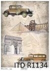 papier decoupage podróże w czasie, architektura, stare auta*Paper decoupage travel time, architecture, old car