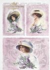 retro and vintage, portraits of ladies on a background, pastel colors