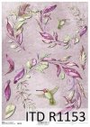 papier decoupage kwiaty, koliber*Paper decoupage flowers, hummingbird