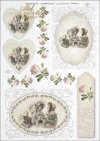 vintage, retro, woman, dress, flowers, rose, roses, flower decorations, ornaments, medallion, board, romance, R363