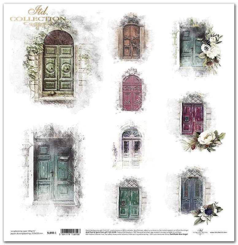 scrapbooking paper SL8481 * Series doors, wooden doors, decorative