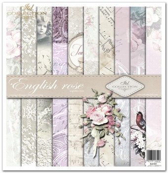 Set von Papieren für Scrapbooking SLS-001 ''Englische Rose''' ---- PREISREDUZIERTES PRODUKT