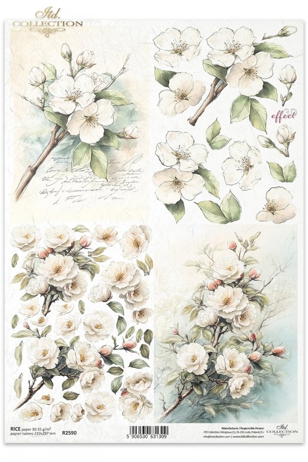 kwiaty 3D, jabłoń*3D flowers, apple tree*3D-Blumen, Apfelbaum*Flores 3D, manzano