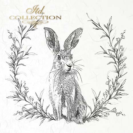 zające z roślinnymi wieńcami*hares with floral wreaths*Hasen mit Blumenkränzen*liebres con coronas de flores