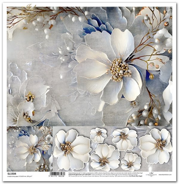 seria Winter Bouquet - zimowy bukiet, kwiaty, kolaże, bukiety, wieńce, kwiaty 3D, 3D flowers*winter bouquet, flowers, collages, bouquets, wreaths, 3D flowers