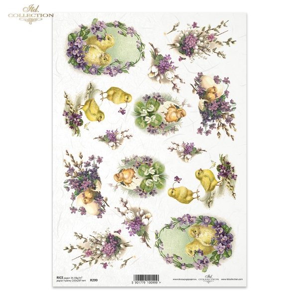 Easter, chickens, flowers, spring, eggs, Easter eggs, violets, R299