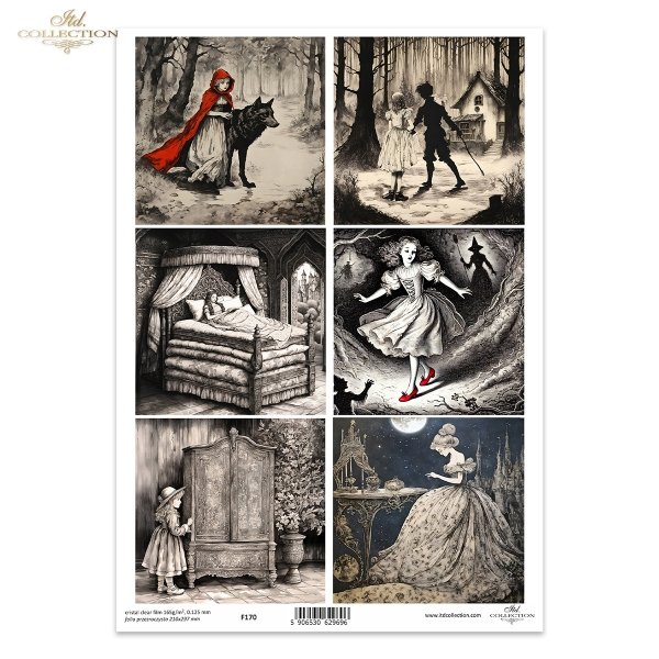 Lost in a Fairy Tale, Black &amp; White, Czarny i Biały, tajemnica, dobro, zło, bajka, bajki, baśń, baśnie braci Grimm, śpiąca królewna, Czerwony Kapturek, Jaś i Małgosia, Roszpunka, wysoka wieża, zamek, zamczysko, pałac