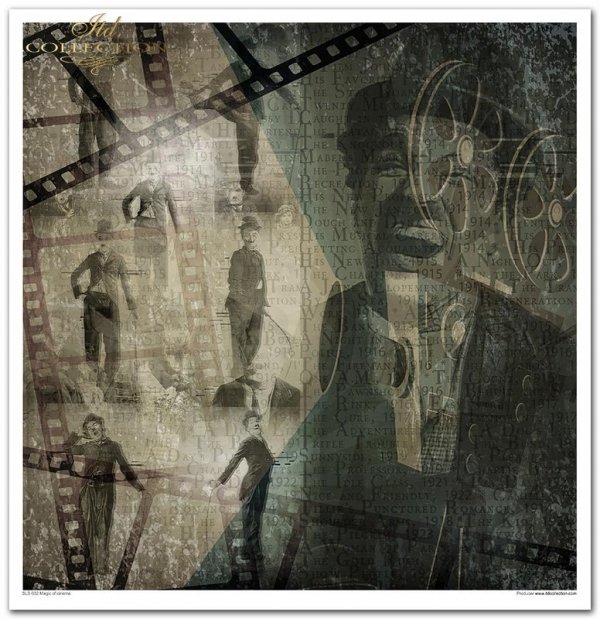 Seria Magic of cinema: magia kina, słynne aktorki, klisze, charlie chaplin, napisy, filmografia, kolaże, reżyser, kamery, klatki filmowe, klatka na kliszy, stopklatki, sceny, słynne sceny,  kadry filmowe, aktorzy, flip i flap, klaps, napisy the end