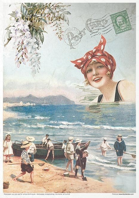 Zestaw kreatywny na papierze ryżowym Opowieść morska * Creative set on rice paper Sea Stories