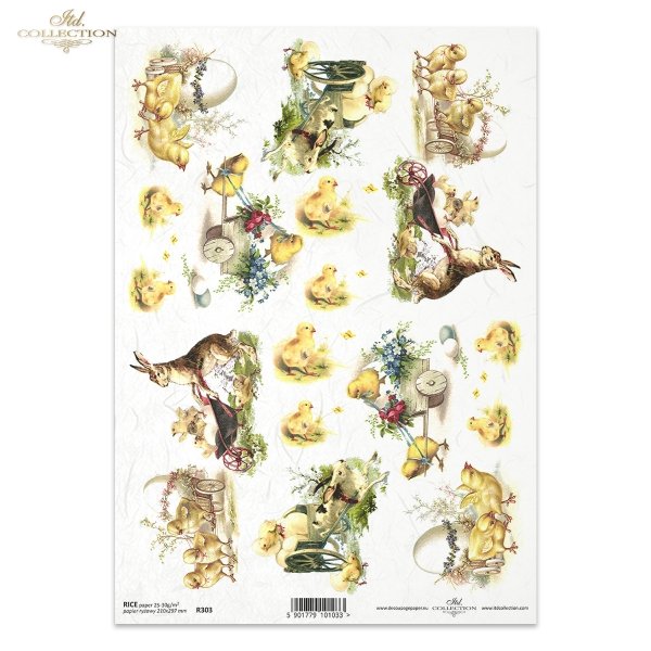 Easter, chickens, hares, rabbits, flowers, spring, eggs, Easter eggs, R303