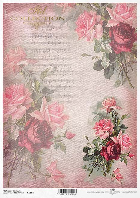 papel decoupage rosas, notas*decoupage Papierrosen , Notizen