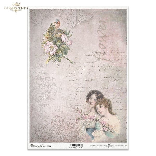  kobieta, kobiety, dama, moda, ptak, ptasie gniazdo, list, dekor, ornament, retro, Vintage, R871, woman, women, lady, fashion, bird, bird's nest, letter, decor, ornament, Frau, Dame, Mode, Vogel, Vogelnest, Brief, Dekor, Ornament, mujer, señora, moda, pá