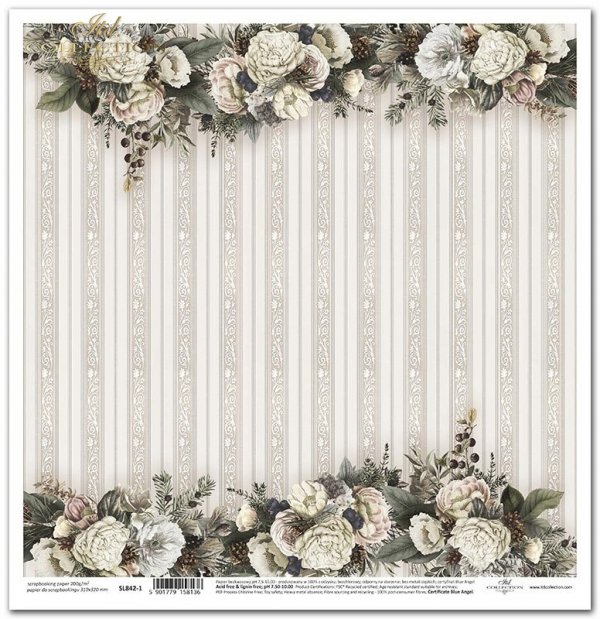Seria Nostalgia - Border, dekor, szlaczek, kwiaty, bukiet, chustecznik, taca, tło*Border, décor, dressing gown, flowers, bouquet, tissue, tray, background*Bordüre, Dekoration, Morgenmantel, Blumen, Strauß, Gewebe*Borde, decoración, bata, flores, ramo, tej