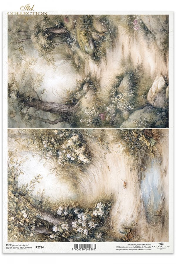 Sielanka, akwarela, natura, las, łąka, kwiaty polne*Idyllic, watercolor, nature, forest, meadow, wildflowers