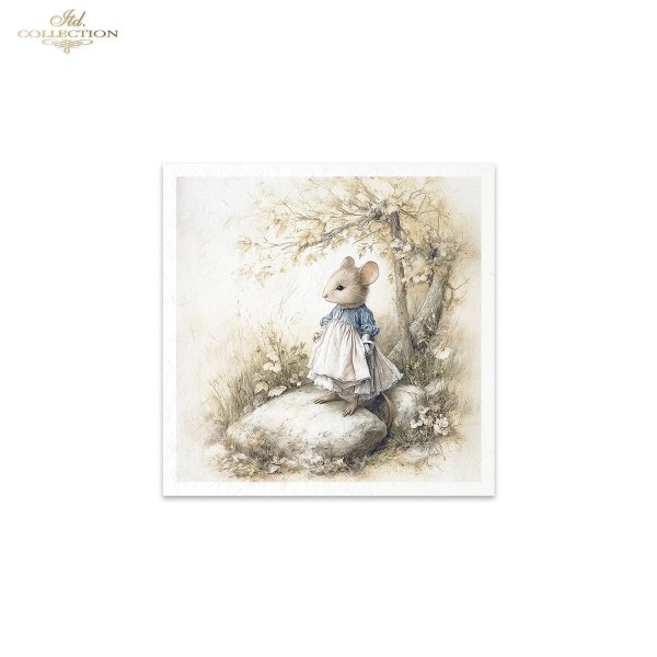 Myszki, sielanka, akwarela, retro, las, natura*Mice, idyll, watercolour, retro, forest, nature*Mäuse, Idylle, Aquarell, Retro, Wald, Natur*Ratones, idilio, acuarela, retro, bosque, naturaleza