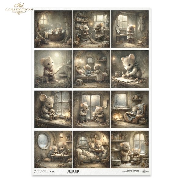 Mouse World - Świat Myszek - Myszki, świąteczny czas, Boże Narodzenie, zimowa opowieść, ilustracje bajkowe, baśniowy las, przytulne, domowe scenki