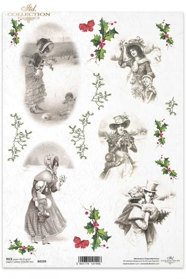 Boże Narodzenie, zima, Romantyczne, romantyzm, święta, retro, vintage, kobieta, dama, dziecko, ostrokrzew, R199, Christmas, winter, Romantic, romantic, retro, vintage, woman, lady, child, holly, Navidad