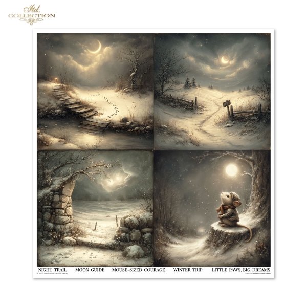 Set von Papieren für Scrapbooking SLS-099 Mouse World - Winter Journey