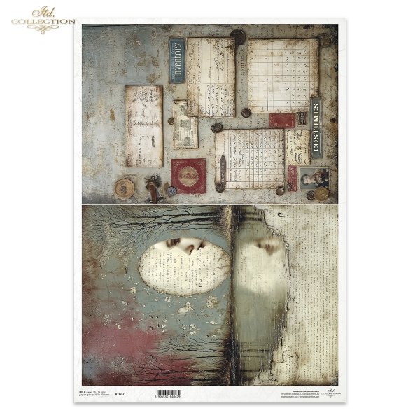 profil kobiety, lustro, jezioro, odbicie, zimowe drzewa, kaligrafia, sepia, surrealizm, melancholia, vintage, tekstura, tablica pamiątkowa, inwentarz, kostiumy, stare bilety, kalendarz, pieczęcie lakowe, guziki, ephemera, vintage, dokumenty, teatr