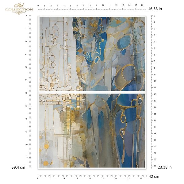 Papier decoupage morwowy FPA2015,  Seria Inspired by Klimt, zloto, dekoracyjne wzory, kamienie szlachetne, mozaiki, motywy secesyjne *  Mulberry decoupage paper FPA2003,  gold, decorative patterns, gemstones, mosaics, Art Nouveau motifs