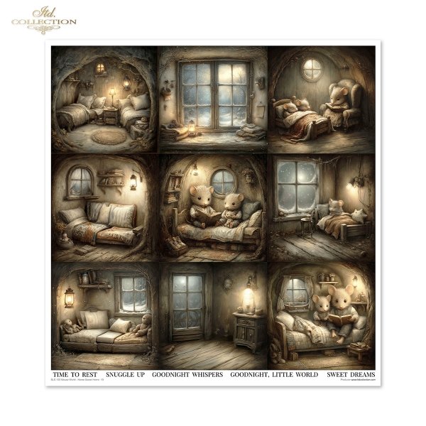 Set von Papieren für Scrapbooking SLS-100 Mouse World - Home Sweet Home
