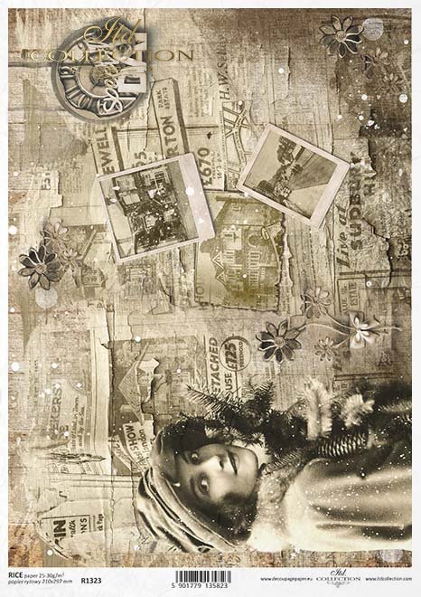 Papel de decoupage vintage, Sepia, periódicos, fotos*Винтажная бумага для декупажа, Сепия, газеты, фотографии*Vintage Decoupage Papier, Sepia, Zeitungen, Fotos