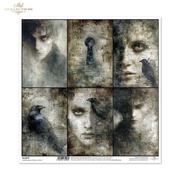 portrety, kruki, dziurka od klucza, twarze, melancholia, gotyk, vintage, tajemnica*portraits, ravens, keyhole, faces, melancholy, gothic, vintage, mystery