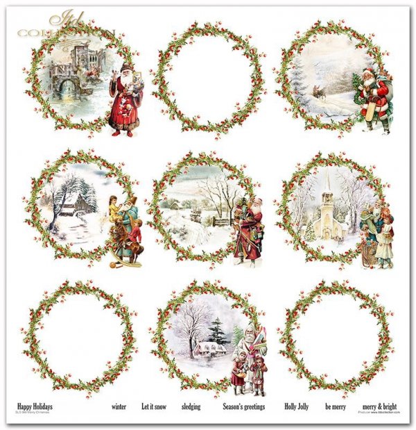 Set von Papieren für Scrapbooking SLS-066 Merry Christmas ---- PREISREDUZIERTES PRODUKT