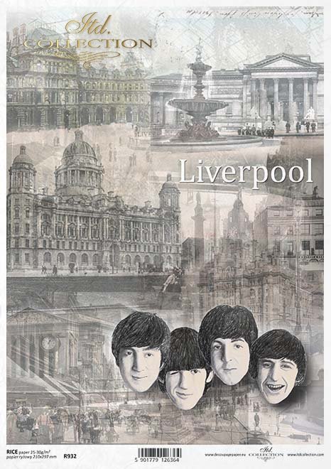 Liverpool, Anglia, architektura miast, zabytek, zabytki, pałac, katedra, fontanna, retro, The Beatles, Beatlesi, beatlesi, bitelsi, autorka grafiki Magda Stanczew, R932, Liverpool, England, city architecture, monument, palace, cathedral, fountain, England