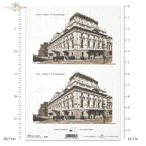papier ryżowy, R298, decoupage, Pałac Poznańskiego w Łodzi, Łódź, Lodz, Palac Poznanskiego, Poznanski Palace