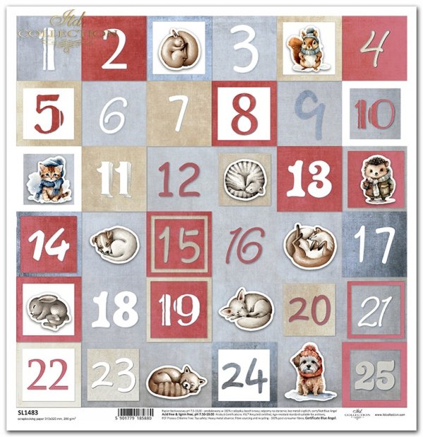 kalendarz adwentowy z zwierzakami*advent calendar with animals*Adventskalender mit Tieren*calendario de adviento con animales