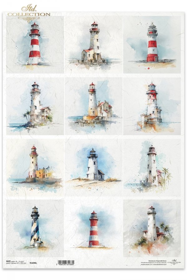Latarnia morska, wybrzeże, morze, ocean, nawigacja, architektura, pejzaż, akwarela*Lighthouse, coast, sea, ocean, navigation, architecture, landscape, watercolor