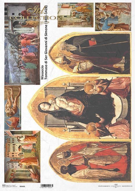 Papier ryżowy z ikonami, obrazy religijne Masaccio * Rice paper with icons, religious images - Masaccio