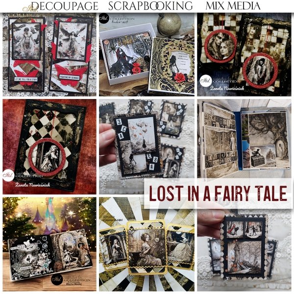 inspiracje, Lost in a Fairy Tale * Zagubieni w baśni, baśnie Andersena, Baśnie braci Grimm, scrapbooking paper