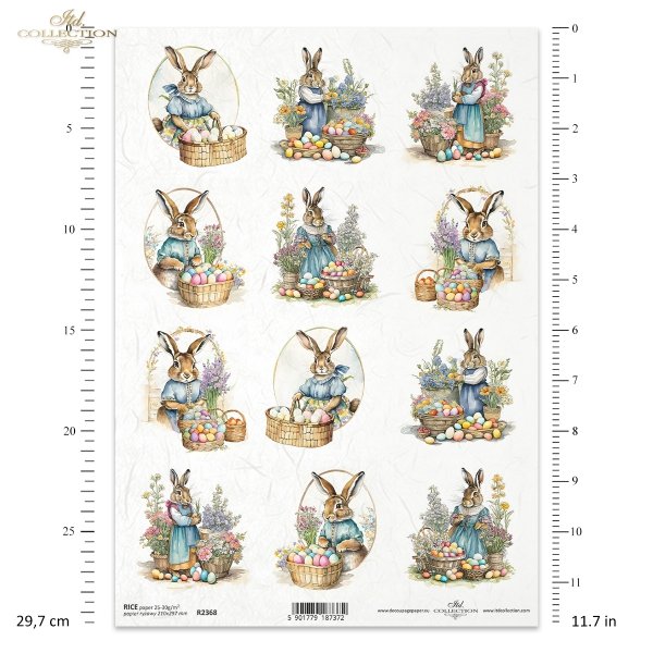 zające wielkanocne, vintage, retro, Wielkanoc, wiosna, zając, królik, króliki, pisanka, pisanki, jajka, wielkanocny koszyk, koszyki, kosz, miniatura, miniatury, Spring in full color, easter bunny, vintage, retro, Easter, spring, rabbit