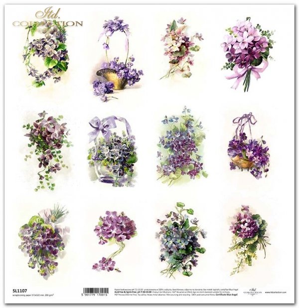 Seria Flower Post - Violet, kwiatowa poczta - fiołek, fiołki, kwiaty, bukiet kwiatów*violets, flowers, flower bouquet*Veilchen, Blumen, Blumenstrauß*violetas, flores, ramo de flores