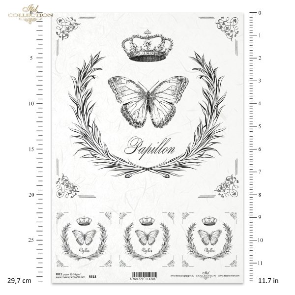 Retro, Vintage, czar dawnych przedmiotów, wieńce, wieniec, korona, motyl, home sweet home, R518, Retro, Vintage, charm of old objects, wreaths, wreath, crown, butterfly, home sweet home, Retro, Vintage, Charme alter Gegenstände, Kränze, Kranz, Krone, Schm