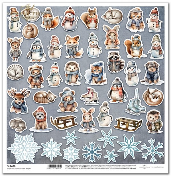 elementy do wycinania, zwierzaki zimowe*cut-outs, winter animals*