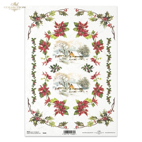 Christmas, winter, snow, star of Bethlehem, holly, Christmas decorations