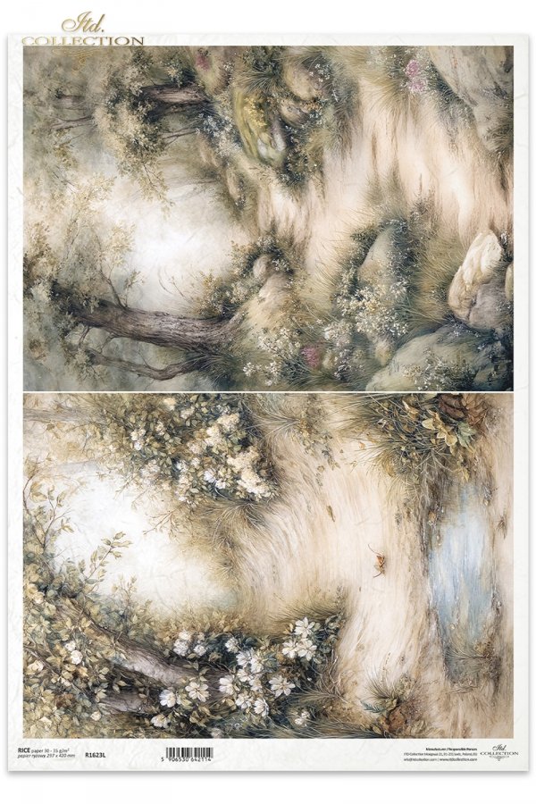 Sielanka, akwarela, natura, las, łąka, kwiaty polne*Idyllic, watercolor, nature, forest, meadow, wildflowers