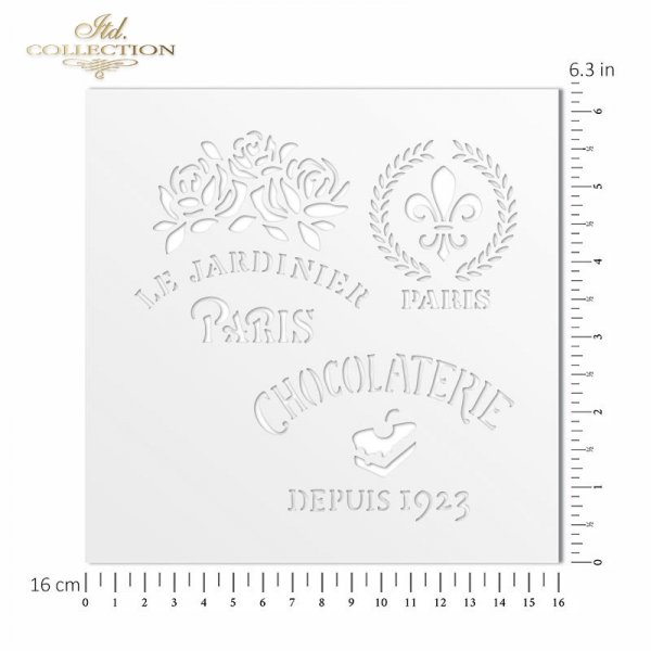ST0033 - Napisy, Paryż, czekolada, tort, Lilijka, róże, laur
