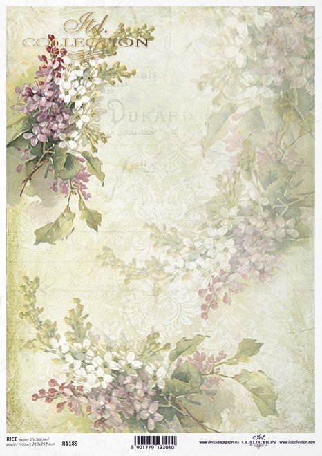 decoupage Papierblumen , Flieder*flores de papel decoupage, lila*декупаж бумажные цветы, сирень