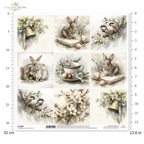 Wielkanoc, zając, królik, vintage, retro, akwarela, wiosna, sielski, wiejski, ilustracja, zwierzęta, kwiaty*Easter, hare, rabbit, vintage, retro, watercolor, spring, idyllic, rustic, illustration, animals, flowers