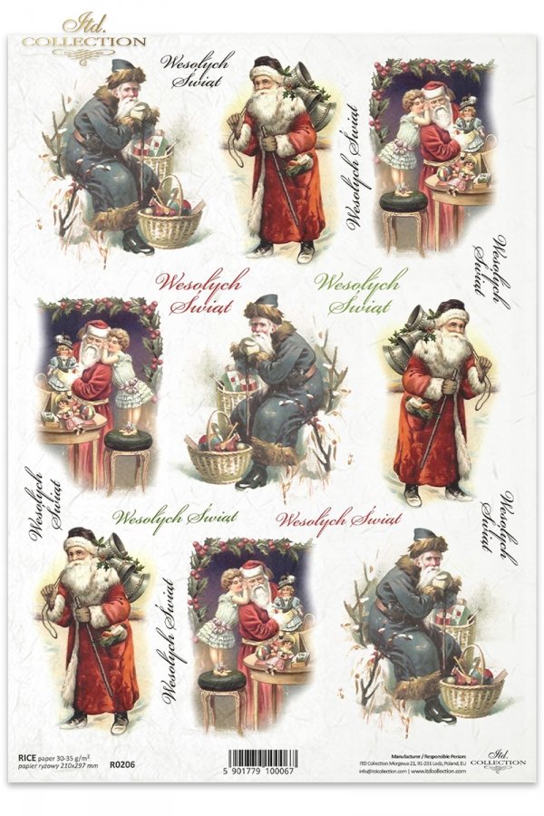 Vintage, retro, Boże Narodzenie, święta, gwiazdka, Święty Mikołaj, Dziadek Mróz, prezenty, Mikołaj, R206, Vintage, retro, Christmas themes, Christmas, Santa Claus, Christmas presents , Temas de Navidad