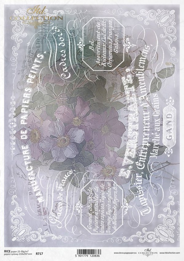 vintage, retro, powojnik, clematis, kwiat, ogród, bukiet, dekor, ornament, napisy w stylu retro, R717, clematis, flower, garden, bouquet, decoration, ornament, retro lettering, Blume, Garten, Strauß, Dekoration, Ornament, Retro-Schriftzug, clemátide, flor