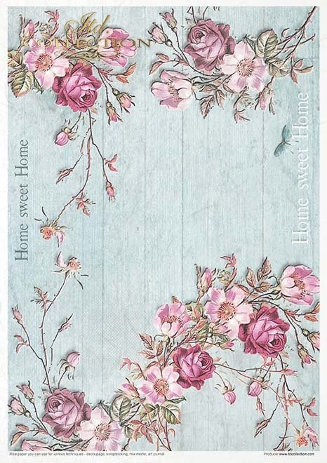 Zestaw kreatywny na papierze ryżowym - Piękne kwiaty * Creative set on rice paper - Beautiful flowers