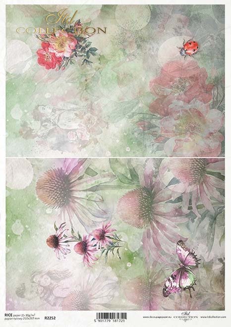 akwarelowe tła, kwiaty, echinacea, dzika róża, zakochane pary*watercolour background, flowers, echinacea, wild rose, couples in love